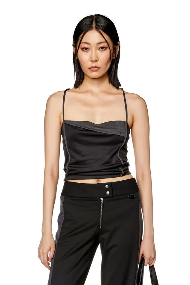 Women TRap Black Diesel Tshirts And Tops Women TRap Black Diesel Tshirts And Tops