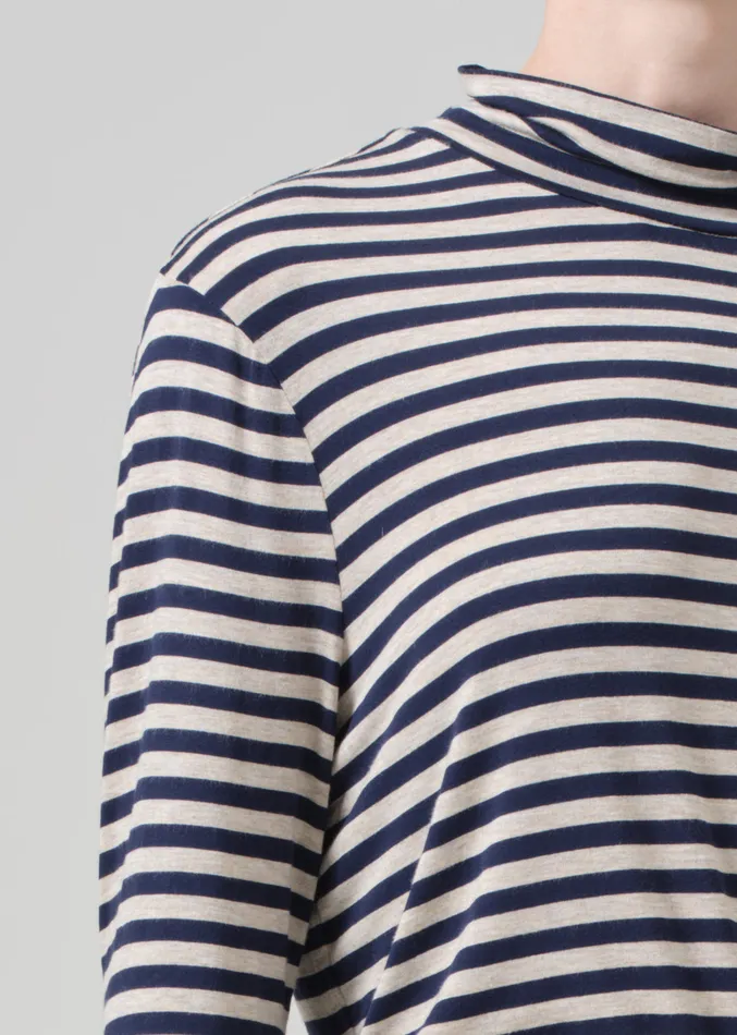 Women Tops Citizens Of Humanity Alexandra Turtleneck In Navy Stripe