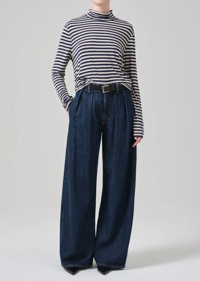 Women Tops Citizens Of Humanity Alexandra Turtleneck In Navy Stripe