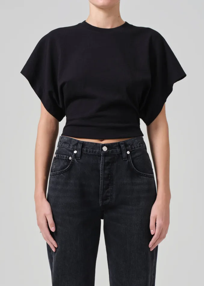 Women Tops Citizens Of Humanity Fiora Origami Tee In Black
