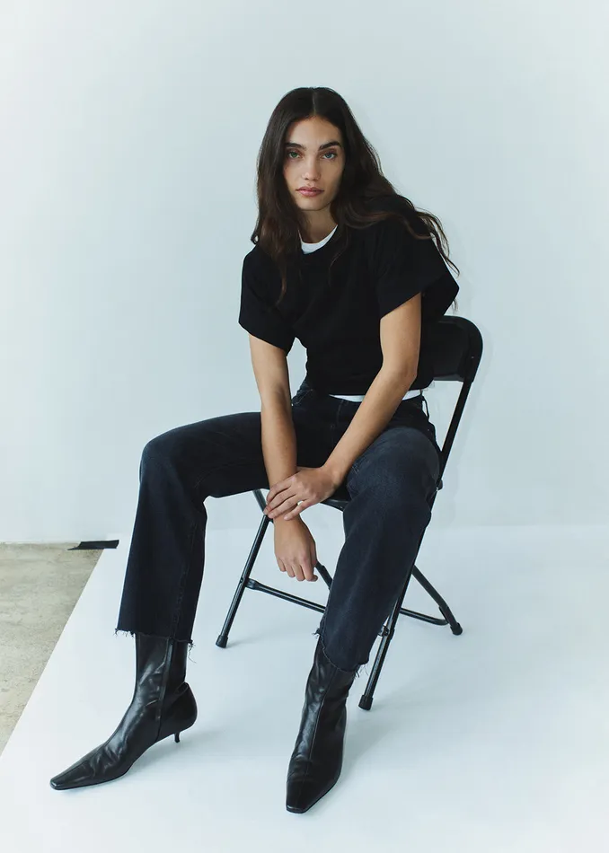Women Tops Citizens Of Humanity Fiora Origami Tee In Black