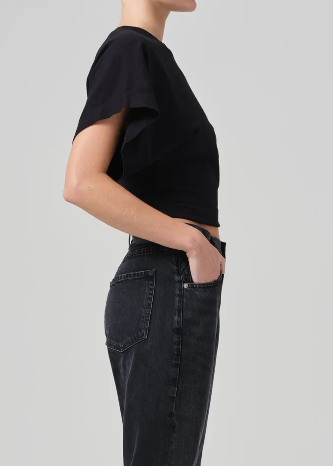 Women Tops Citizens Of Humanity Fiora Origami Tee In Black