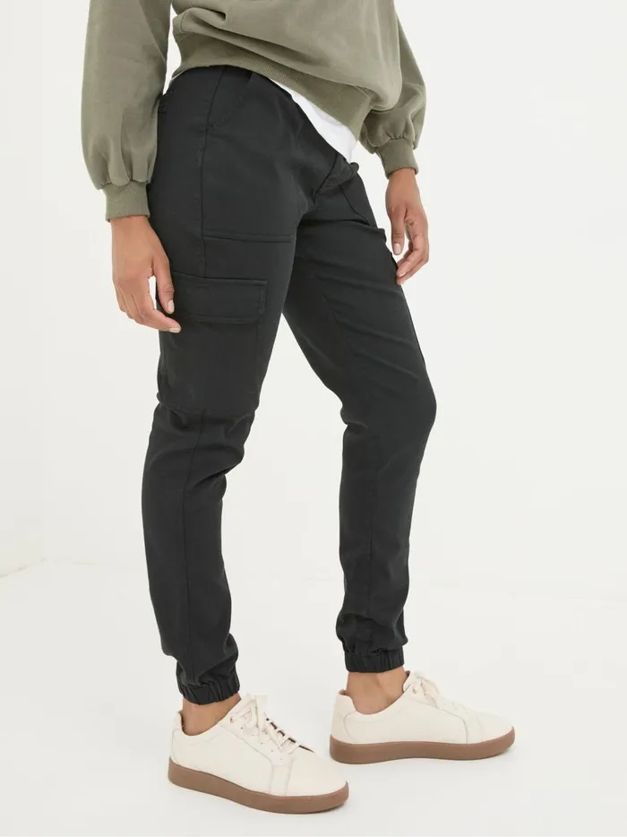 Women Trousers and Leggings Fat Face Hythe Black Cargo Trousers