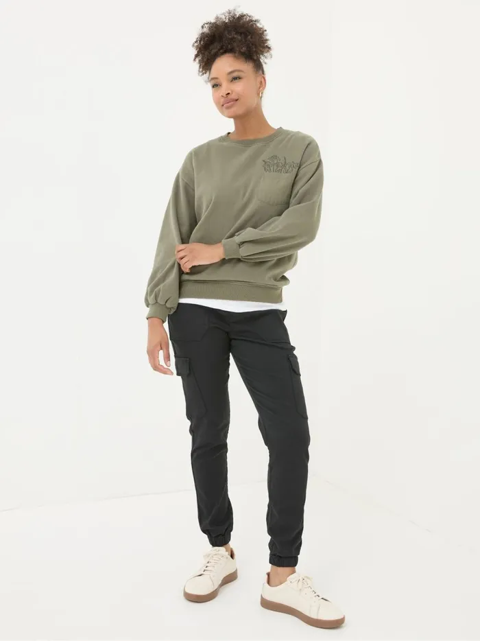 Women Trousers and Leggings Fat Face Hythe Black Cargo Trousers