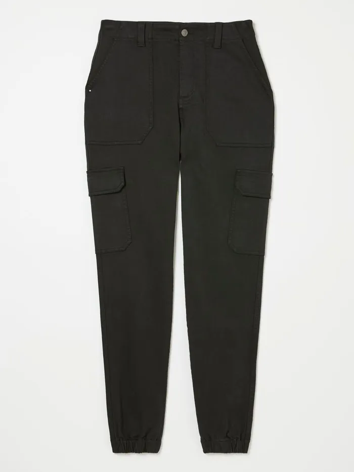 Women Trousers and Leggings Fat Face Hythe Black Cargo Trousers