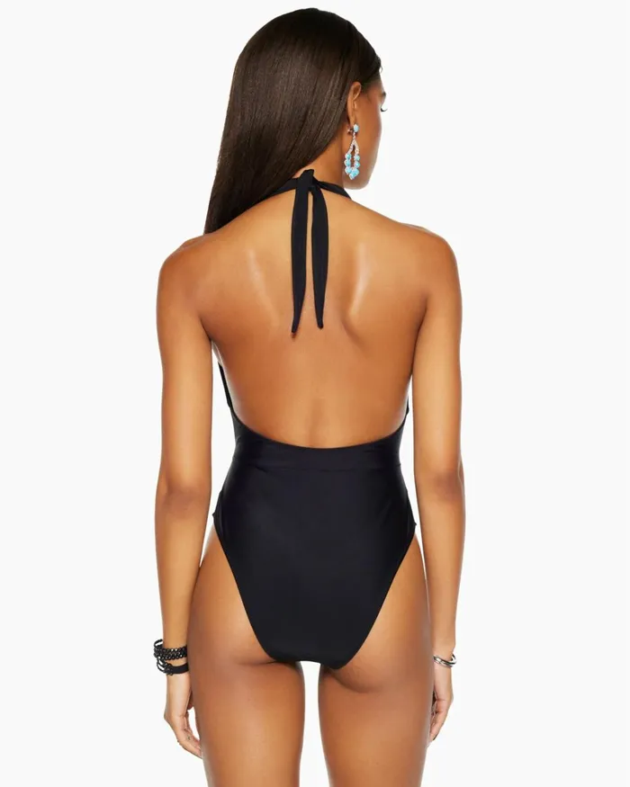 Women Verona Halter One Piece Swimsuit Black Ramy Brook Swimwear Women Verona Halter One Piece Swimsuit Black Ramy Brook Swimwear