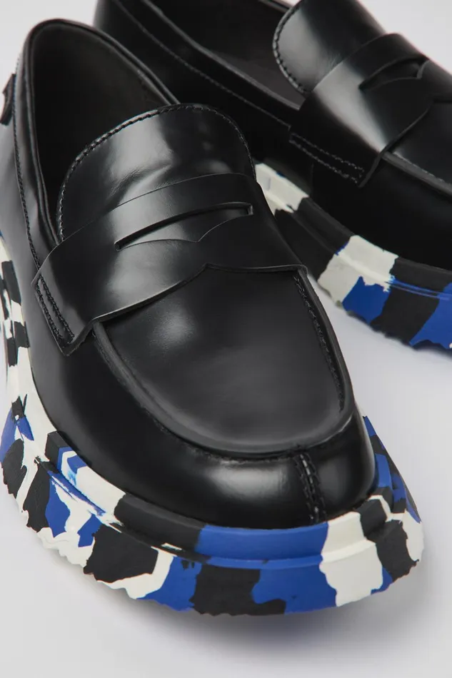 Women Walden Black Leather Loafer Camper Formal Shoes