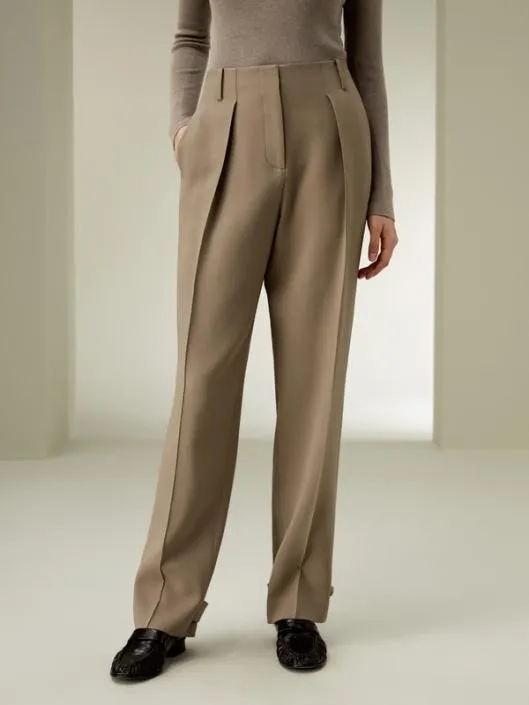 Wool Silk Blend Barrel Pants Women Lilysilk Essentials