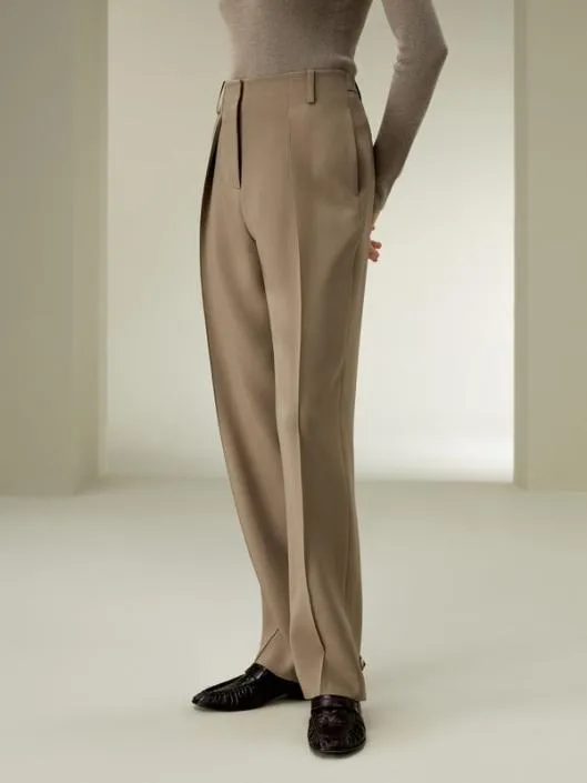 Wool Silk Blend Barrel Pants Women Lilysilk Essentials