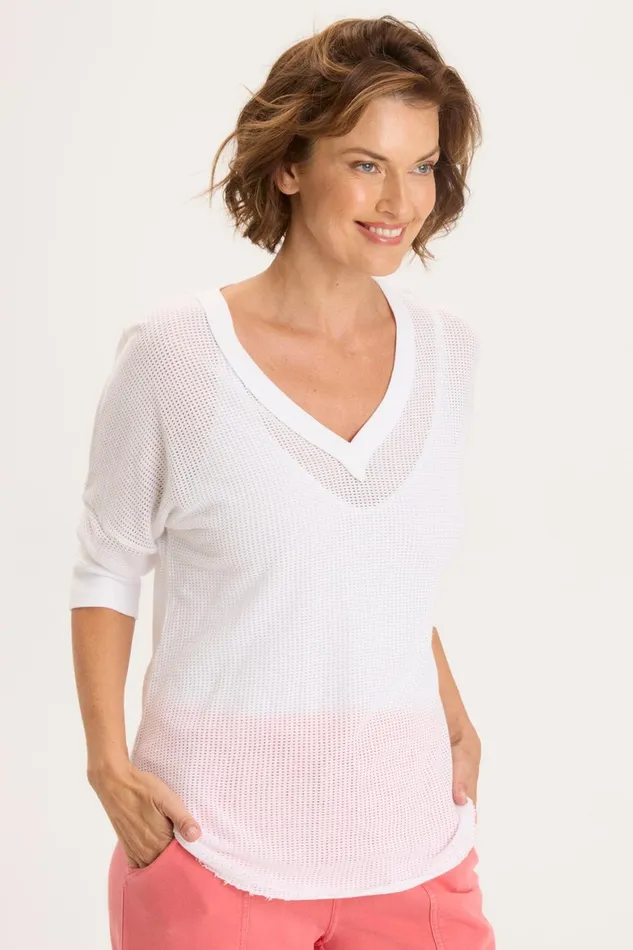 XCVI Mesh Fira Pullover Women Sweatshirts